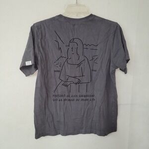 Uniqlo x Louvre Museum Mona Lisa Graphic T-Shirt Gray Art Tee Adult Large